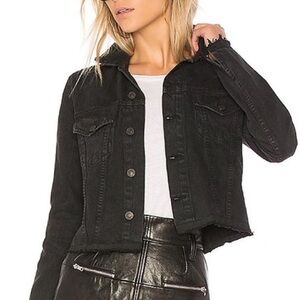 Re/done distressed Cropped Denim Jacket Size XS